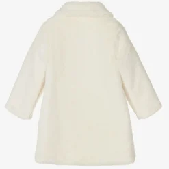 Paz Rodríguez Coats & Jackets*Girls Ivory Faux Fur Coat