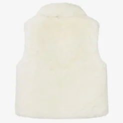Bowtique London Coats & Jackets*Girls Ivory Faux Fur Gilet