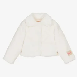 Billieblush Coats & Jackets*Girls Ivory Faux Fur Jacket