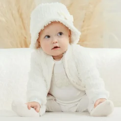 Jamiks Coats & Jackets*Girls Ivory Faux Fur Jacket