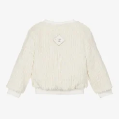 Jamiks Coats & Jackets*Girls Ivory Faux Fur Jacket