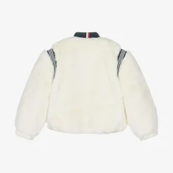 Tommy Hilfiger Coats & Jackets*Girls Ivory Faux Fur Varsity Jacket