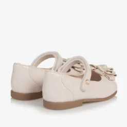 Mayoral Bar Shoes|Bar Shoes*Girls Ivory Faux Patent Leather Shoes