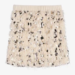 Fun amp; Fun Skirts*Girls Ivory Feather & Sequin Skirt