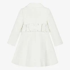 Patachou Coats & Jackets*Girls Ivory Felted Ruffle Coat