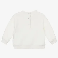 Moncler Enfant Tops*Girls Ivory Fleece Sweatshirt