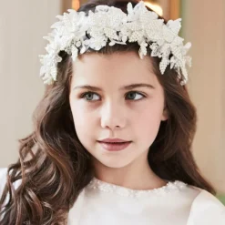 Sienna Likes To Party Hair Accessories*Girls Ivory Floral Hairband