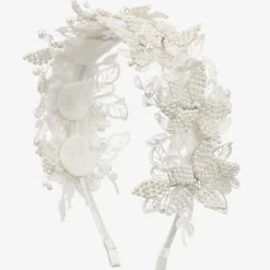 Sienna Likes To Party Hair Accessories*Girls Ivory Floral Hairband