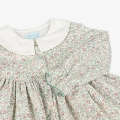 Abuela Tata Dresses*Girls Ivory Floral Print Cotton Dress