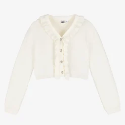 iDO Baby Tops*Girls Ivory Frill Cardigan