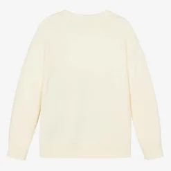 MSGM Tops*Girls Ivory Heart Sweater