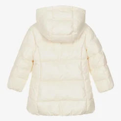 Mayoral Coats & Jackets*Girls Ivory Hooded Puffer Coat