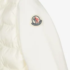 Moncler Enfant Tops*Girls Ivory Hooded Zip Up Top
