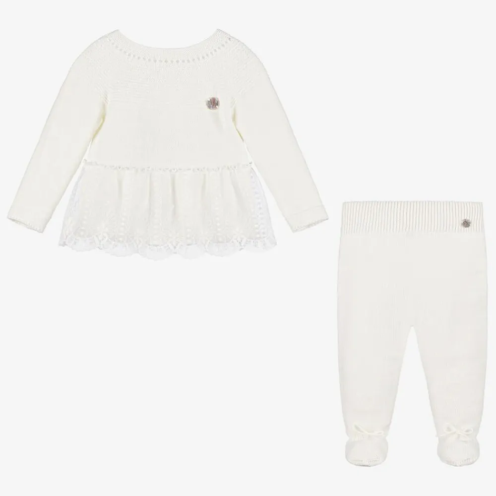 Artesanía Granlei Gifts|Babysuits*Girls Ivory Knitted Babysuit & Hat Set