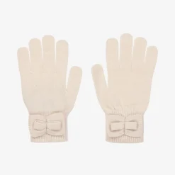 Mayoral Gloves & Mittens*Girls Ivory Knitted Bow Gloves