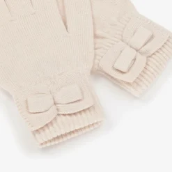 Mayoral Gloves & Mittens*Girls Ivory Knitted Bow Gloves