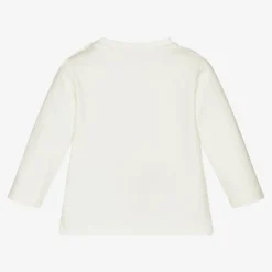 Moncler Enfant Tops*Girls Ivory Logo Top