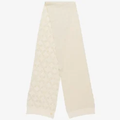 Michael Kors Kids Scarves*Girls Ivory MK Empire Logo Scarf