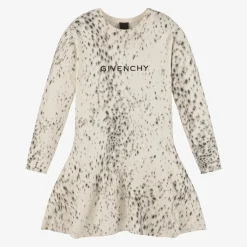 Givenchy Dresses*Girls Ivory Ocelot Print Wool Dress