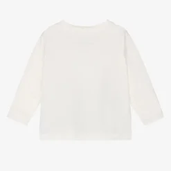 Stella McCartney Kids Tops*Girls Ivory Organic Cotton Flower Top