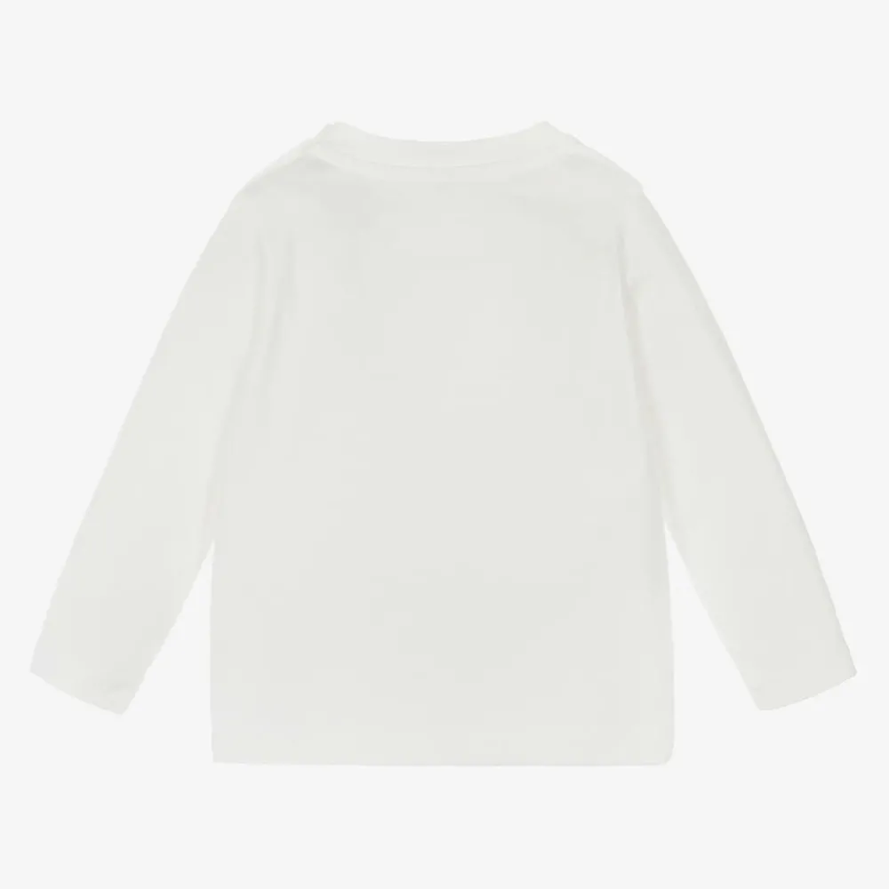 Stella McCartney Kids Tops*Girls Ivory Organic Cotton Flower Top