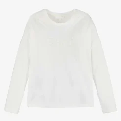 Chloé Tops*Girls Ivory Organic Cotton Top
