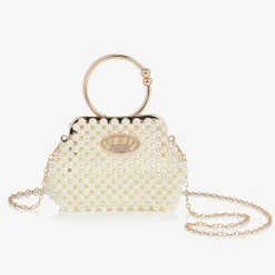 Junona Gifts|Bags*Girls Ivory Pearl Bead Bag (12cm)