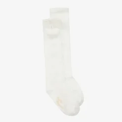 Pretty Originals Socks*Girls Ivory Pom-Pom Cotton Socks