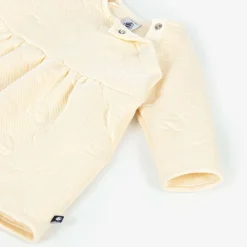 Petit Bateau Dresses*Girls Ivory Quilted Heart Cotton Dress