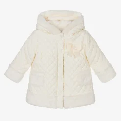 Patachou Coats & Jackets*Girls Ivory Quilted Hooded Coat