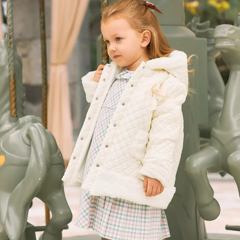 Patachou Coats & Jackets*Girls Ivory Quilted Hooded Coat