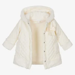 Patachou Coats & Jackets*Girls Ivory Quilted Hooded Coat
