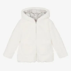 Lapin House Coats & Jackets*Girls Ivory Reversible Faux Fur Jacket