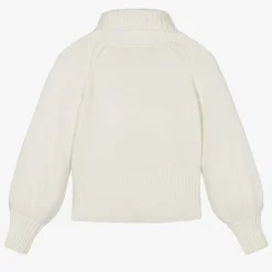 iDO Junior Tops*Girls Ivory Roll Neck Sweater