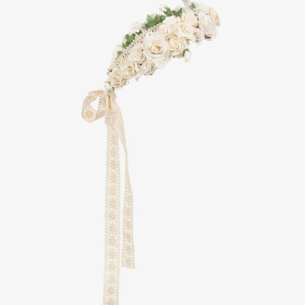 Sienna Likes To Party Hair Accessories*Girls Ivory Rose Garland