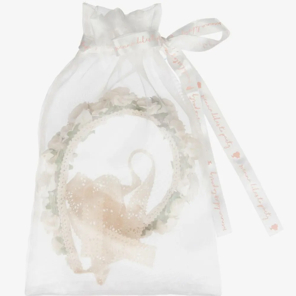 Sienna Likes To Party Hair Accessories*Girls Ivory Rose Garland