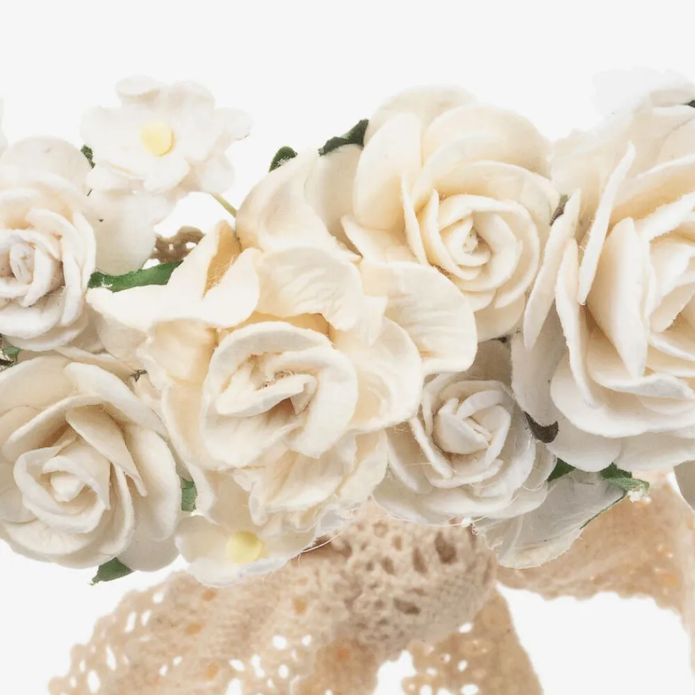 Sienna Likes To Party Hair Accessories*Girls Ivory Rose Garland