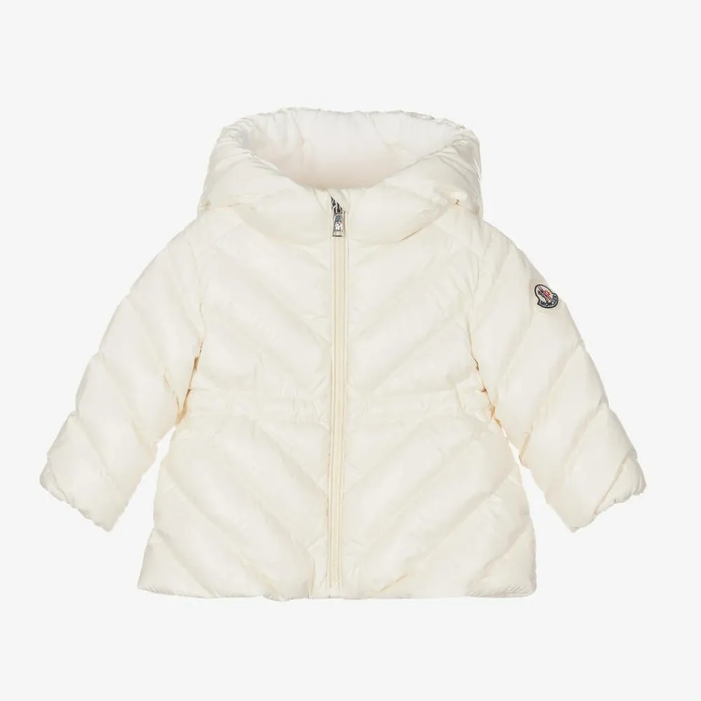 Moncler Enfant Coats & Jackets*Girls Ivory Sanaa Hooded Down Coat