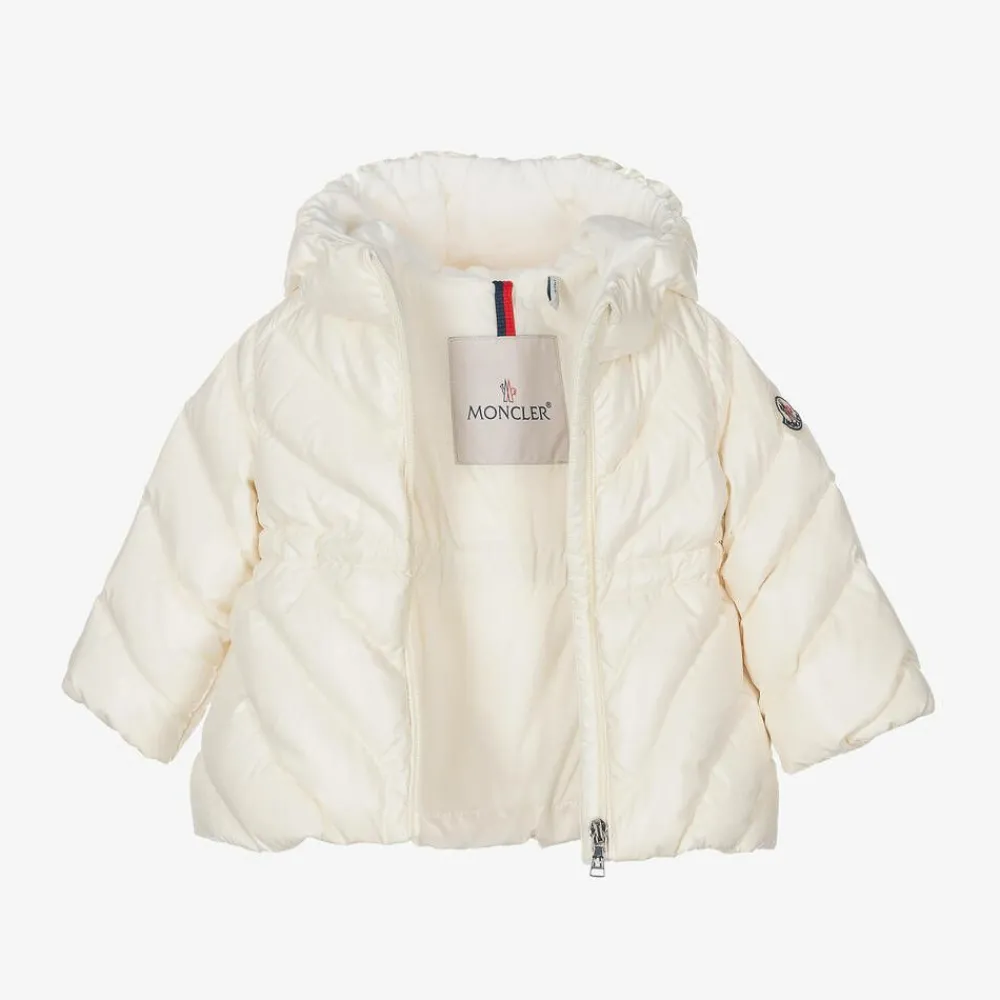 Moncler Enfant Coats & Jackets*Girls Ivory Sanaa Hooded Down Coat