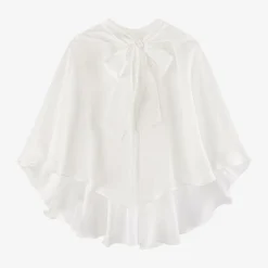 Amaya Coats & Jackets*Girls Ivory Satin Hooded Cape