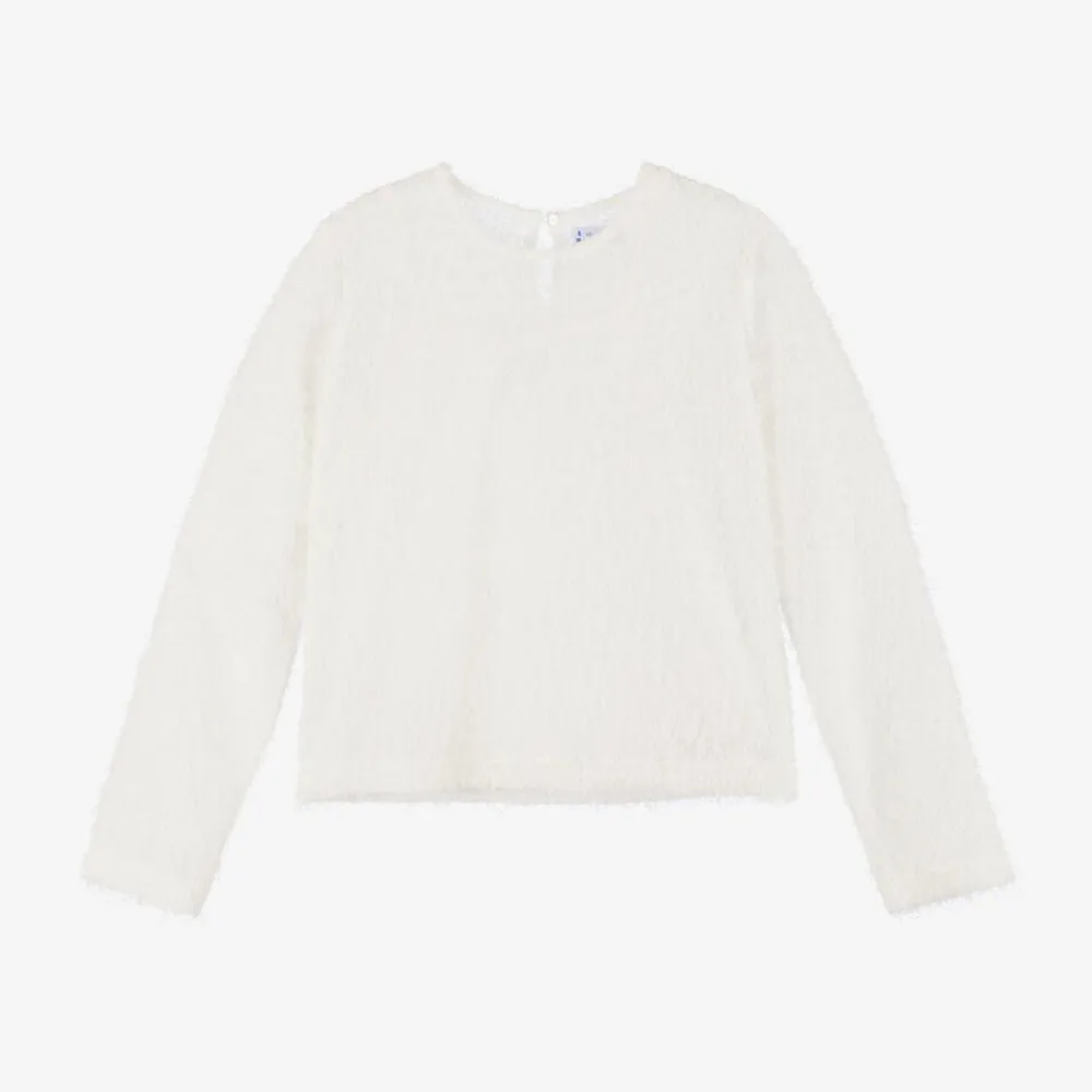 Mayoral Tops*Girls Ivory Shimmer Top
