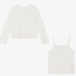 Mayoral Tops*Girls Ivory Shimmer Top