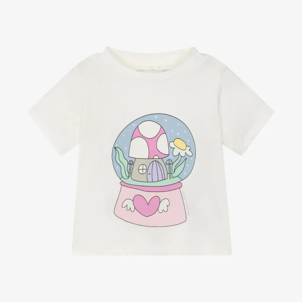 Stella McCartney Kids Tops|Tops*Girls Ivory Snowglobe T-Shirt