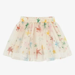Stella McCartney Kids Skirts*Girls Ivory Tulle Star Print Skirt