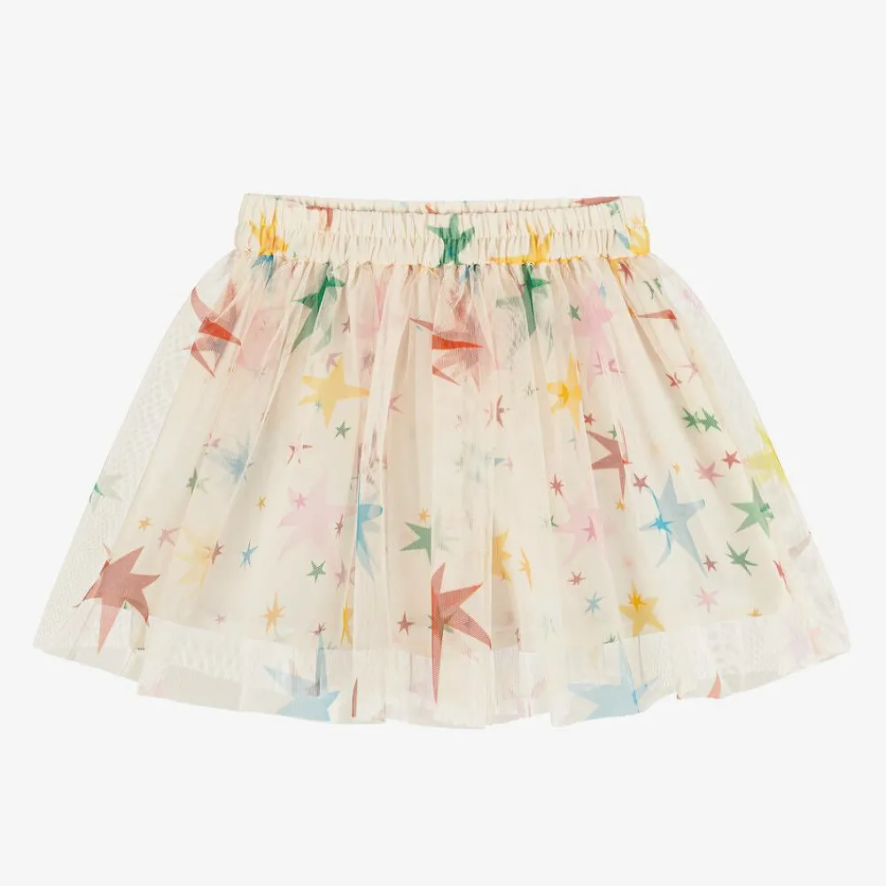 Stella McCartney Kids Skirts*Girls Ivory Tulle Star Print Skirt