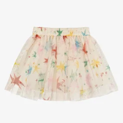 Stella McCartney Kids Skirts*Girls Ivory Tulle Star Print Skirt
