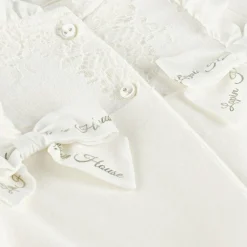 Lapin House Gifts|Babysuits*Girls Ivory Velour Babygrow Set