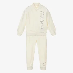 Guess Tracksuits*Girls Ivory Velour Tracksuit