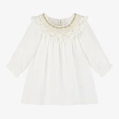 Tartine et Chocolat Dresses*Girls Ivory Viscose Crêpe Dress