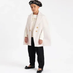 Balmain Coats & Jackets*Girls Ivory Wool & Cashmere Cape